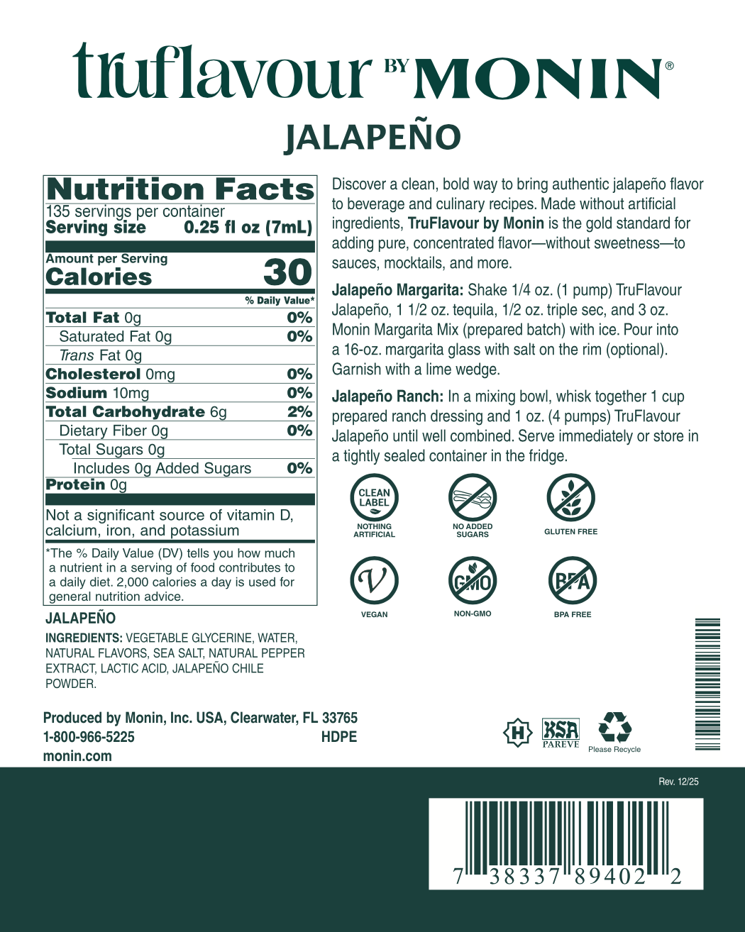 TruFlavour de Jalapeno Monin