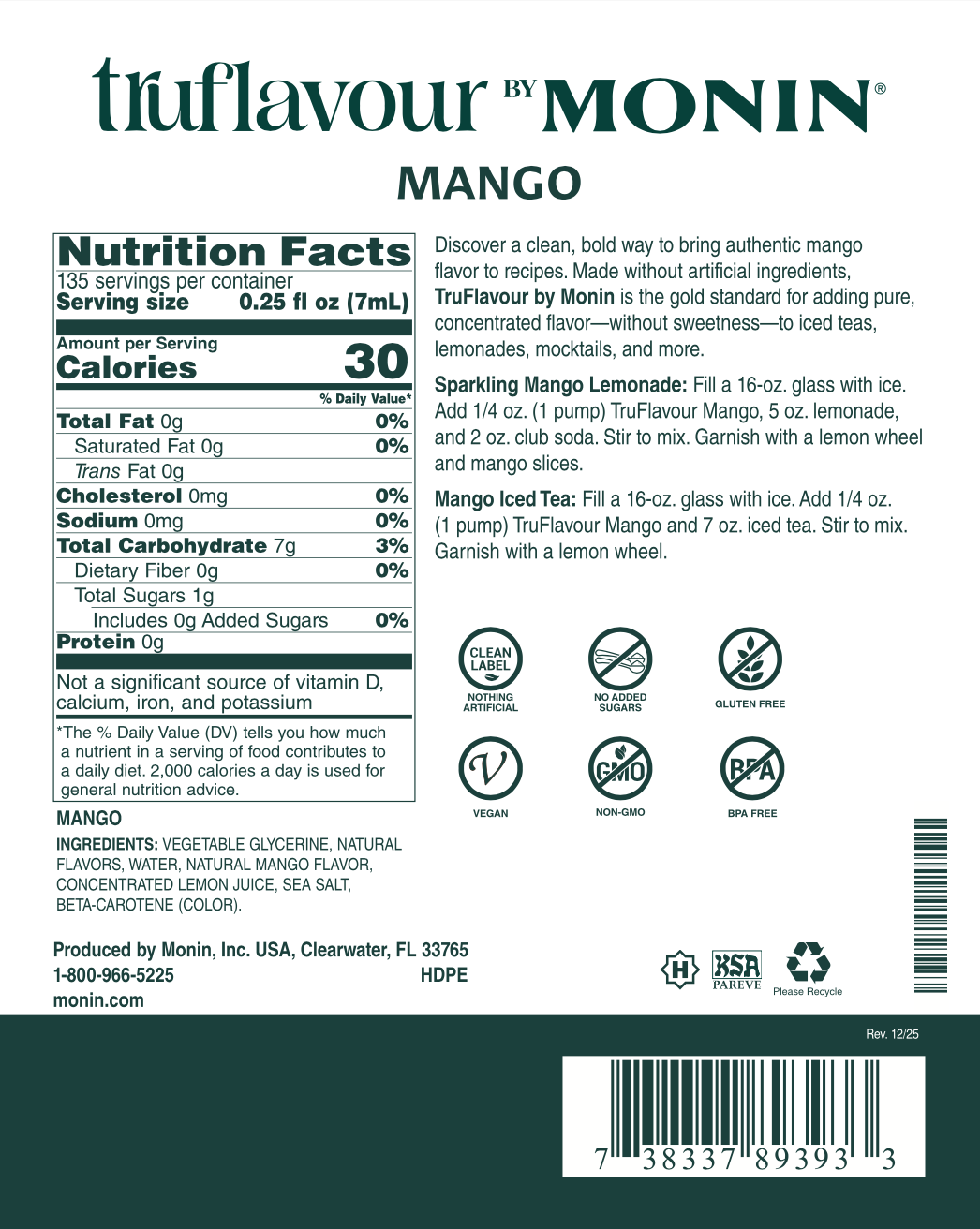 TruFlavour de Mango Monin