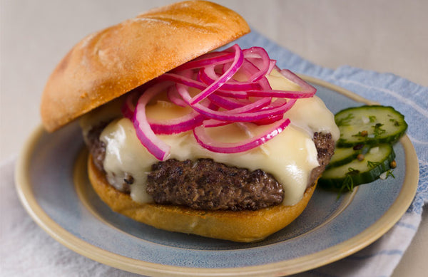 Brie & Pomegranate Pickled Onion Burger Recipe | Monin