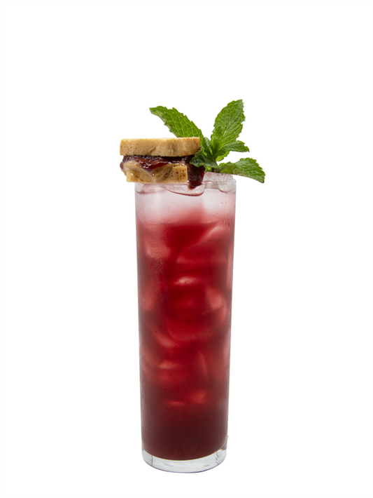 Móctel de Mantequilla de Maní y Frutos Rojos