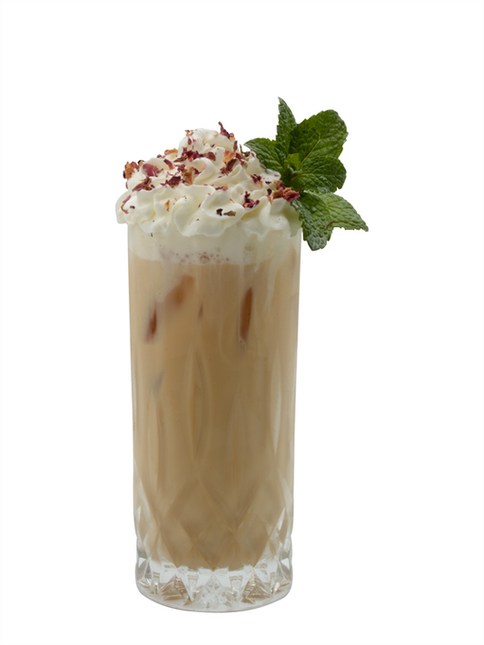 Latte Helado de Vainilla y Rosas