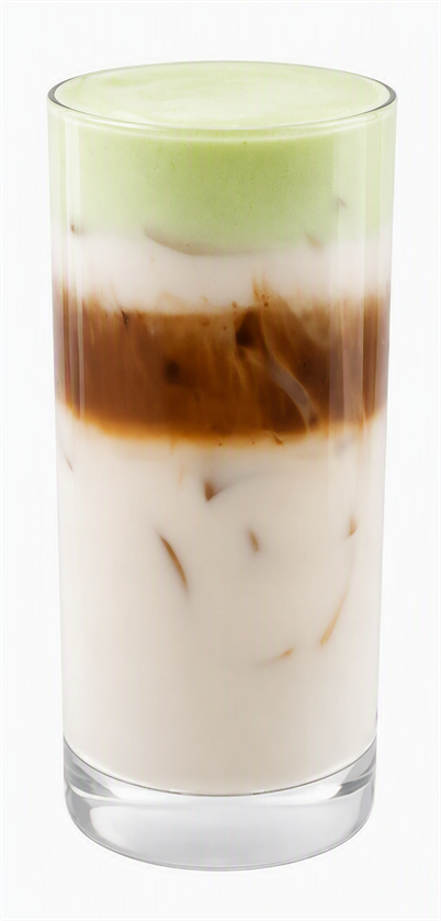 Latte Helado de Calabaza con Espuma Fría de Matcha