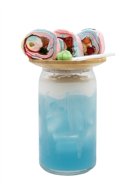 Soda Sushi de Algodón de Azúcar Azul
