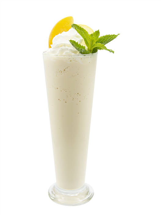 Batido de té de melocotón y vainilla