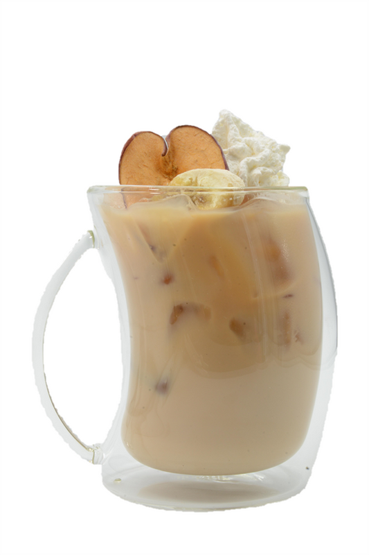 Latte Helado de Banano y Manzana Crujiente