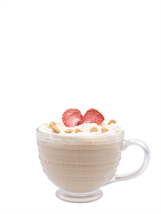 Latte de Mantequilla de Maní y Mermelada de Fresa