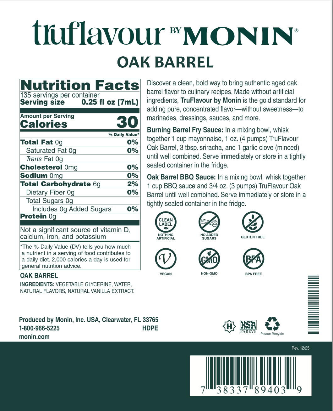 TruFlavour de Barrica de Roble Monin
