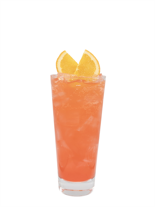 Soda Energizante de Naranja y Crema con Fresa