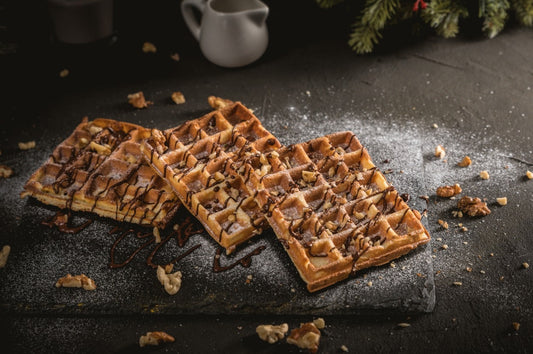 Waffles de chocolate amargo